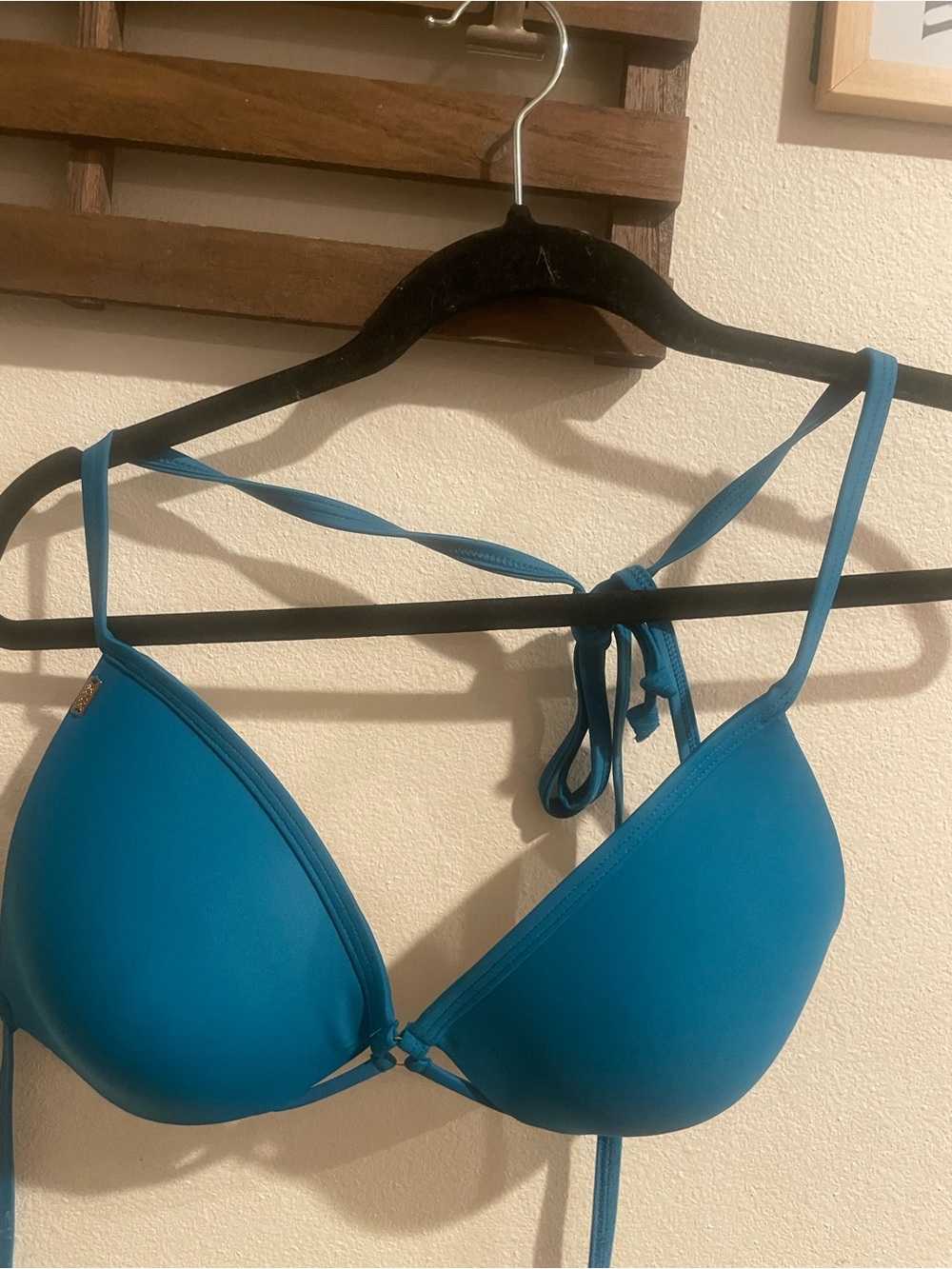 PINK Victoria's Secret Teal Bikini Top Size Large